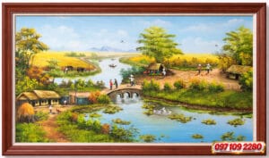 tranh đồng quê yên bình treo tường phòng khách (sao chép)