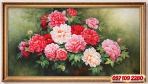 tranh sơn dầu hoa sen phong cách hiện đại (sao chép)