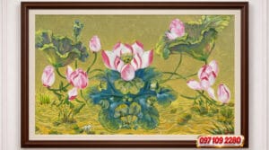 Home tranh hoa sen trắng hiện đại đẹp (sao chép)