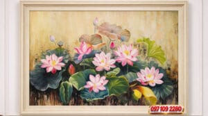 Home tranh hoa sen cao cấp treo phòng khách (sao chép)