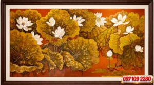 Home tranh sơn dầu hoa sen phong cách hiện đại (sao chép)