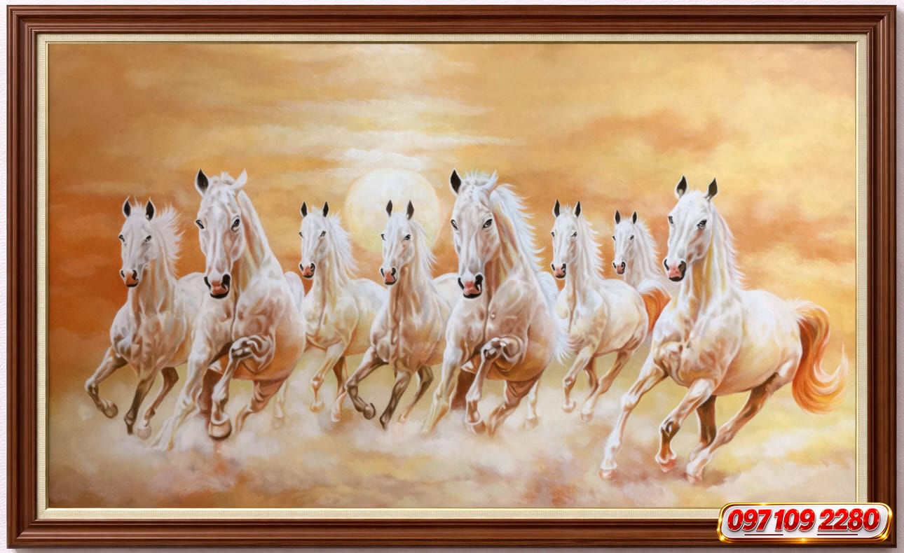 Tranh sơn dầu mã đáo thành công vẽ tay 3D tranh sơn dầu vinh quy bái tổ cao cấp (sao chép)
