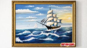 Home tranh sơn dầu thuận buồm xuôi gió đẹp (sao chép)