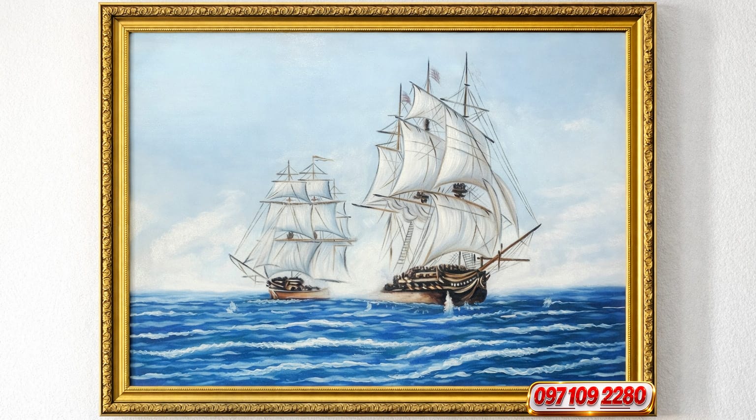 Tranh sơn dầu thuận buồm xuôi gió phong thủy tranh thuận buồm xuôi gió vươn ra biển lớn (sao chép)