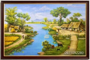 vẻ đẹp yên bình của làng quê việt trong nghệ thuật sơn dầu (sao chép)