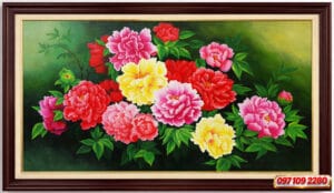 tranh hoa mẫu đơn đẹp ý nghĩa may mắn thịnh vượng (sao chép)