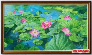 Home tranh hoa sen nghệ thuật treo phòng khách (sao chép)