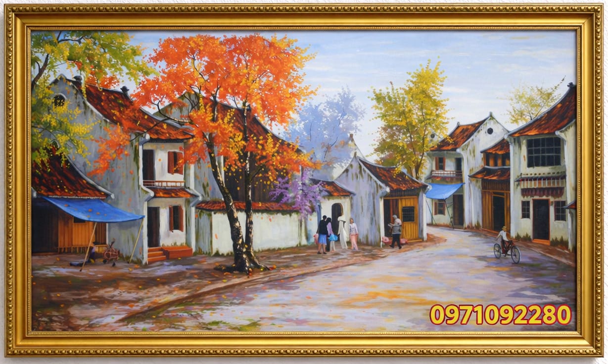 Tranh phố cổ hà nội đẹp nghệ thuật vẽ tay tranh đồi hoa hướng dương trải dài nghệ thuật (sao chép)