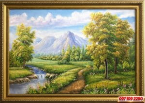 Home tranh phong cảnh núi non hùng vĩ rừng cây hồ nước (sao chép)
