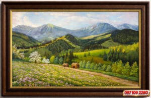 Home tranh phong cảnh núi đồi đẹp treo phòng làm việc