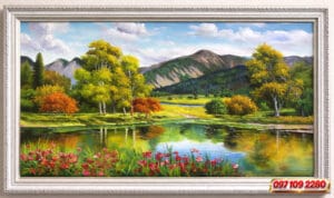 tranh phong cảnh núi đồi đẹp treo phòng làm việc (sao chép)