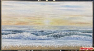 tranh trừu tượng cảnh biển treo phòng khách