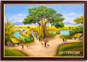 tranh đồng quê 3d cao cấp đẹp vẽ tay (sao chép)