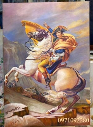 tranh sơn dầu chân dung napoleon cưỡi ngựa